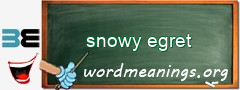WordMeaning blackboard for snowy egret